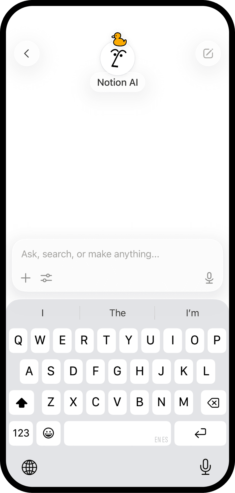 Une capture d’écran de Notion sur mobile