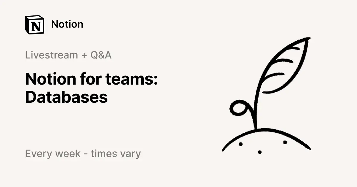 Notion for teams: Databases