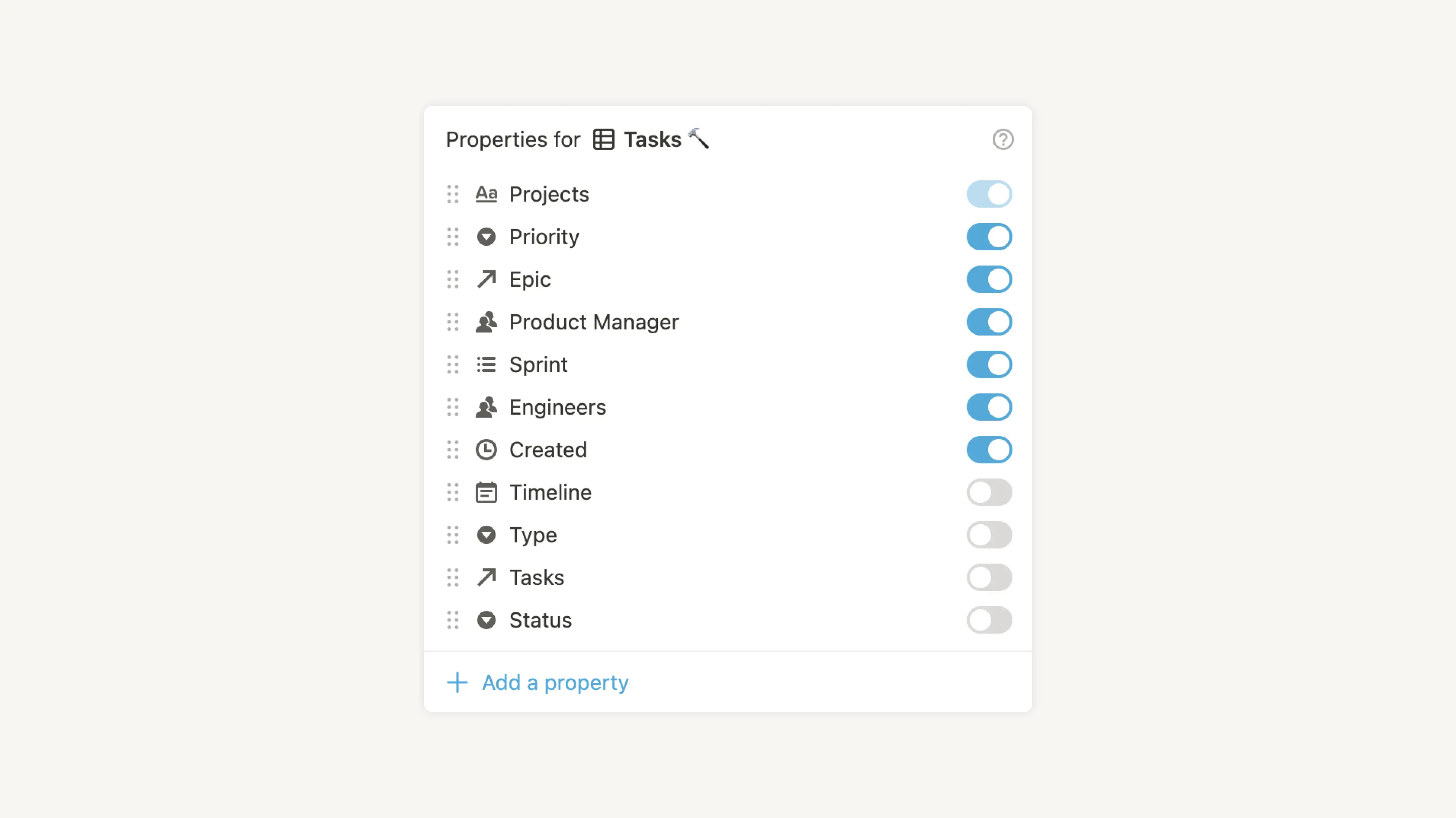 Database properties - hero