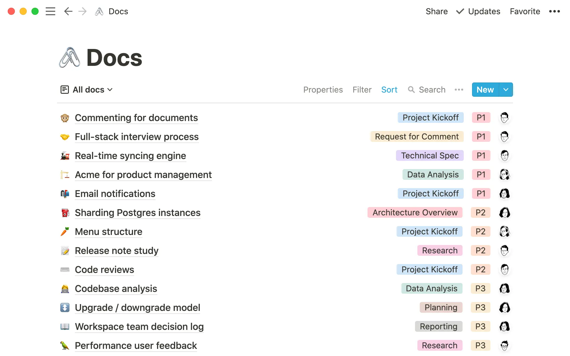 A docs database can organize all those random thoughts when they pop up.