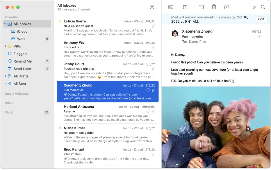 Source: Apple iCloud Mail