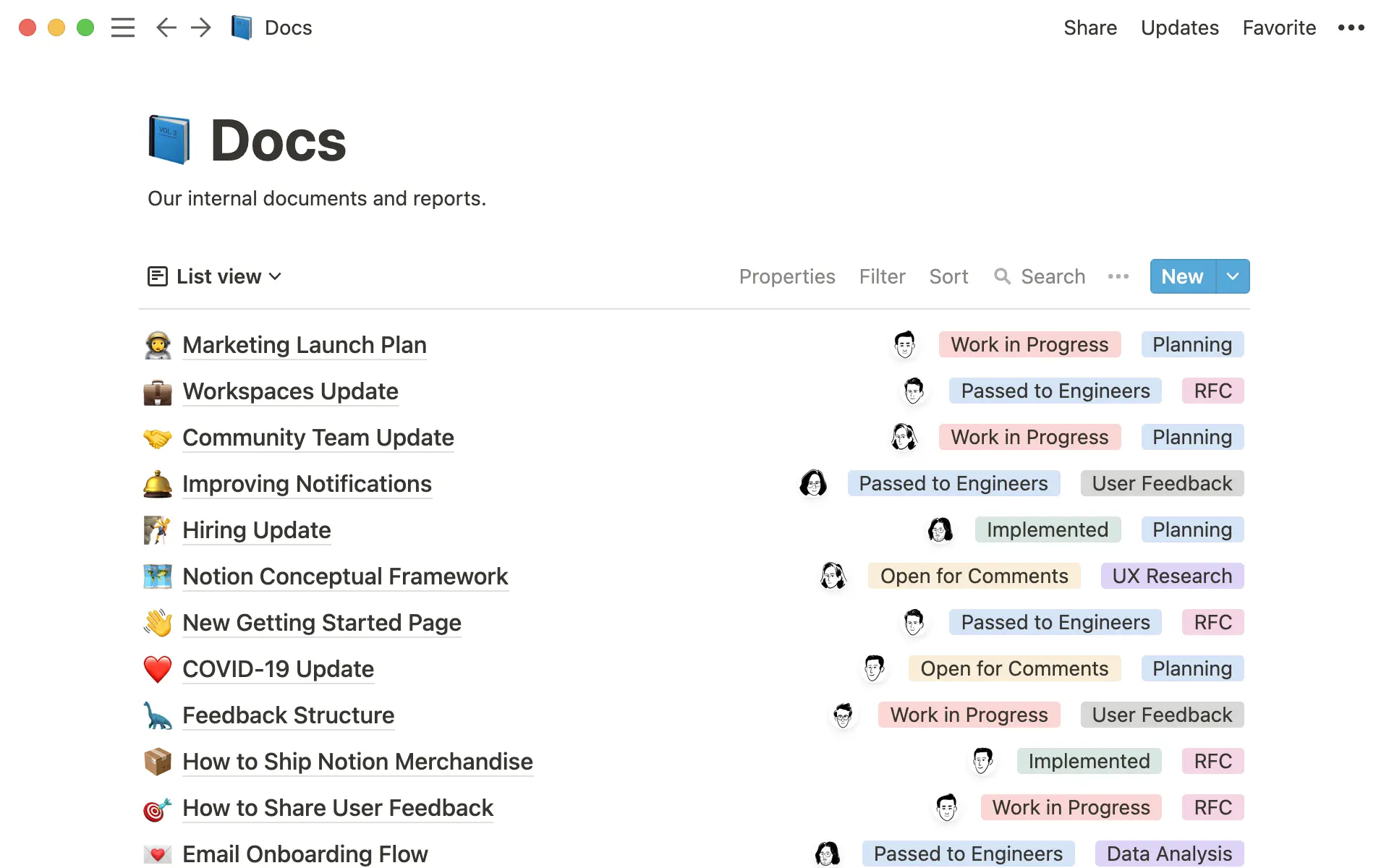 Our shared documents database, used for update, RFCs, and more.