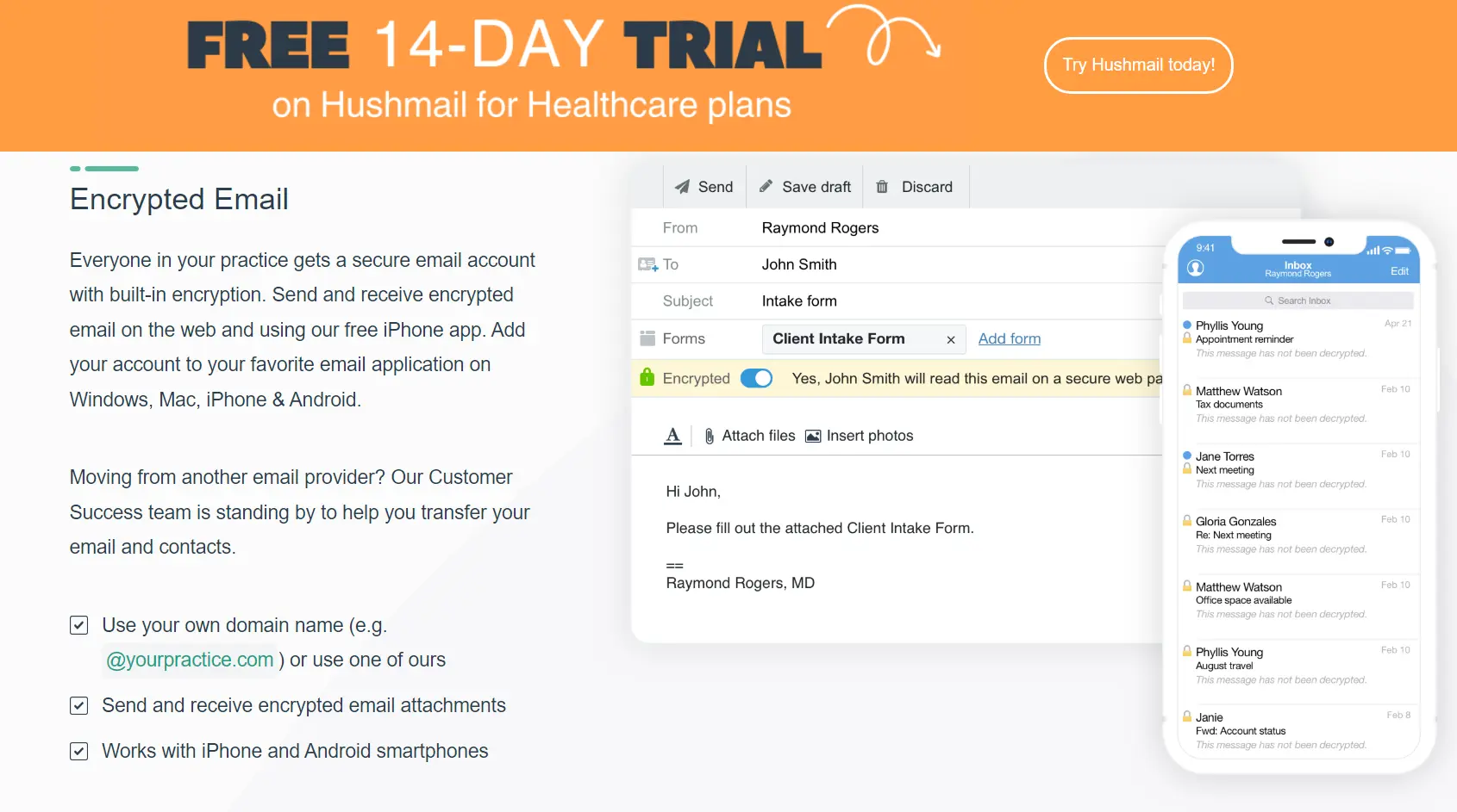 Hushmail Screenshot