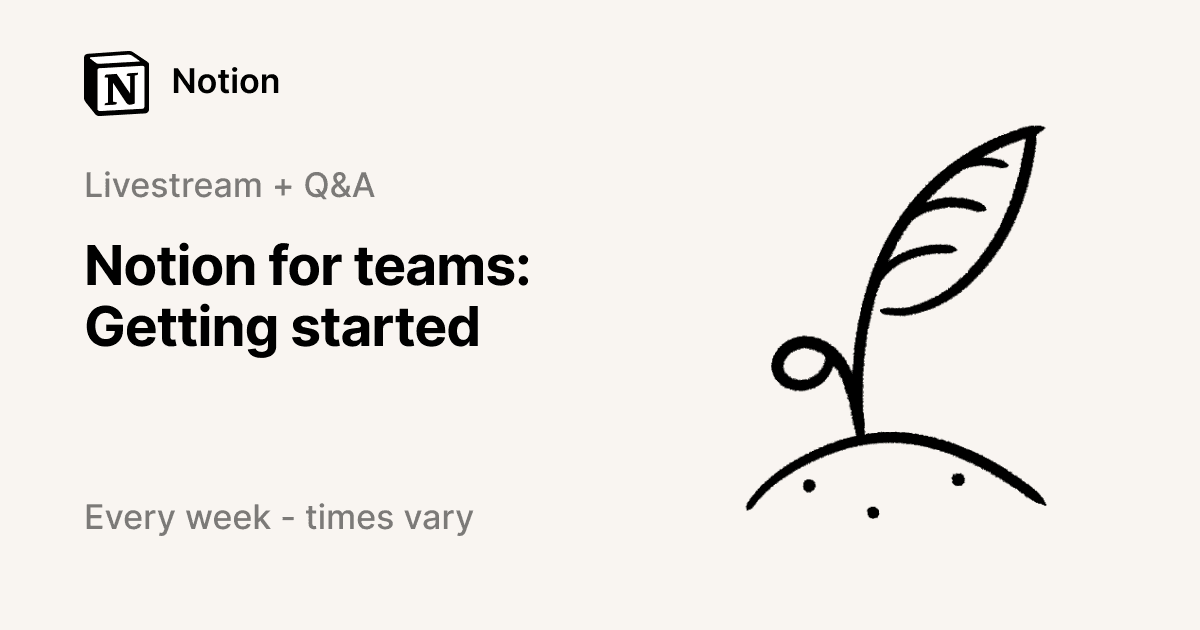 Notion for teams: Getting started