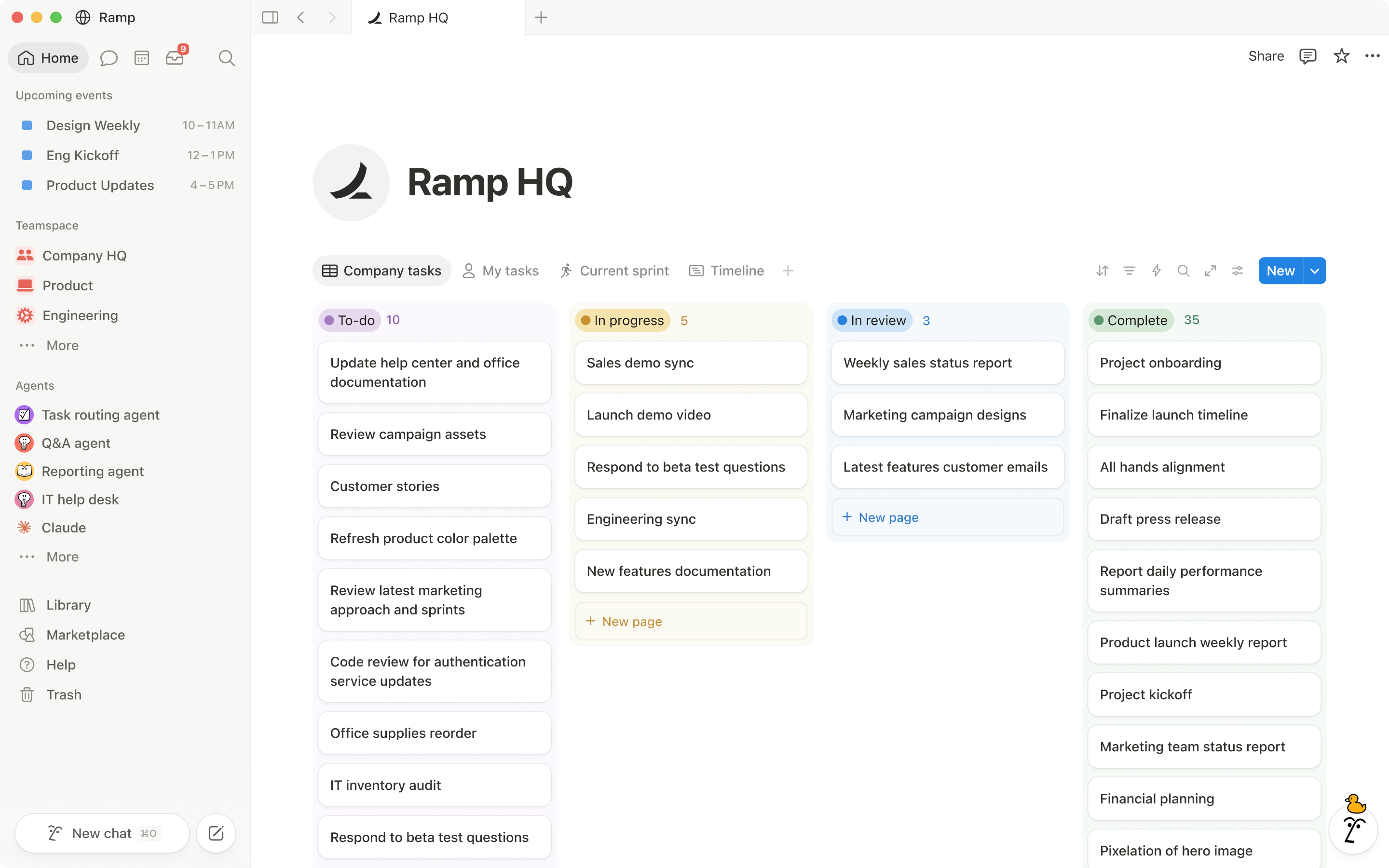 Une capture d’écran de Notion sur desktop